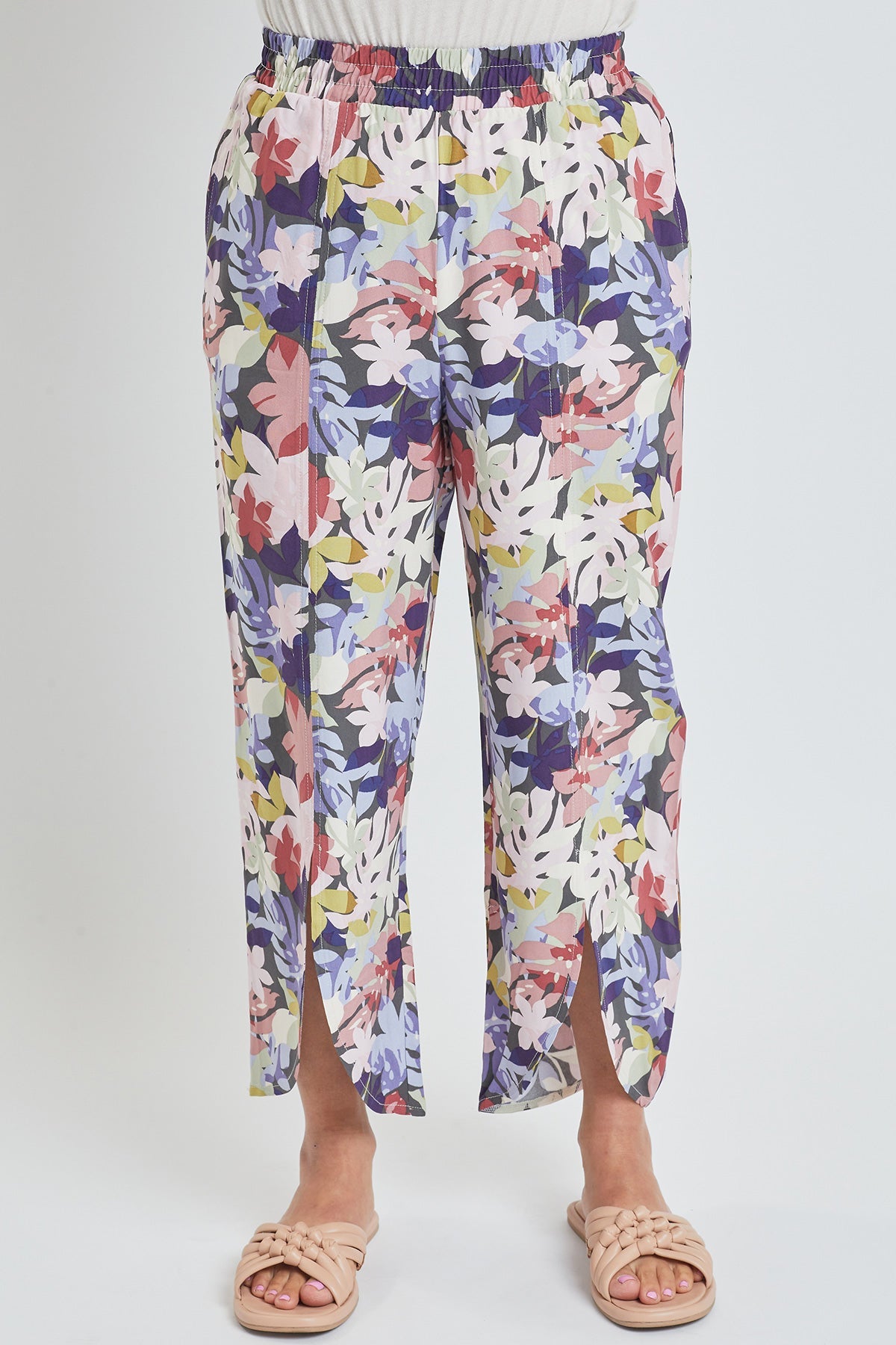 Women's Linen Lounge Pants with Front Slit