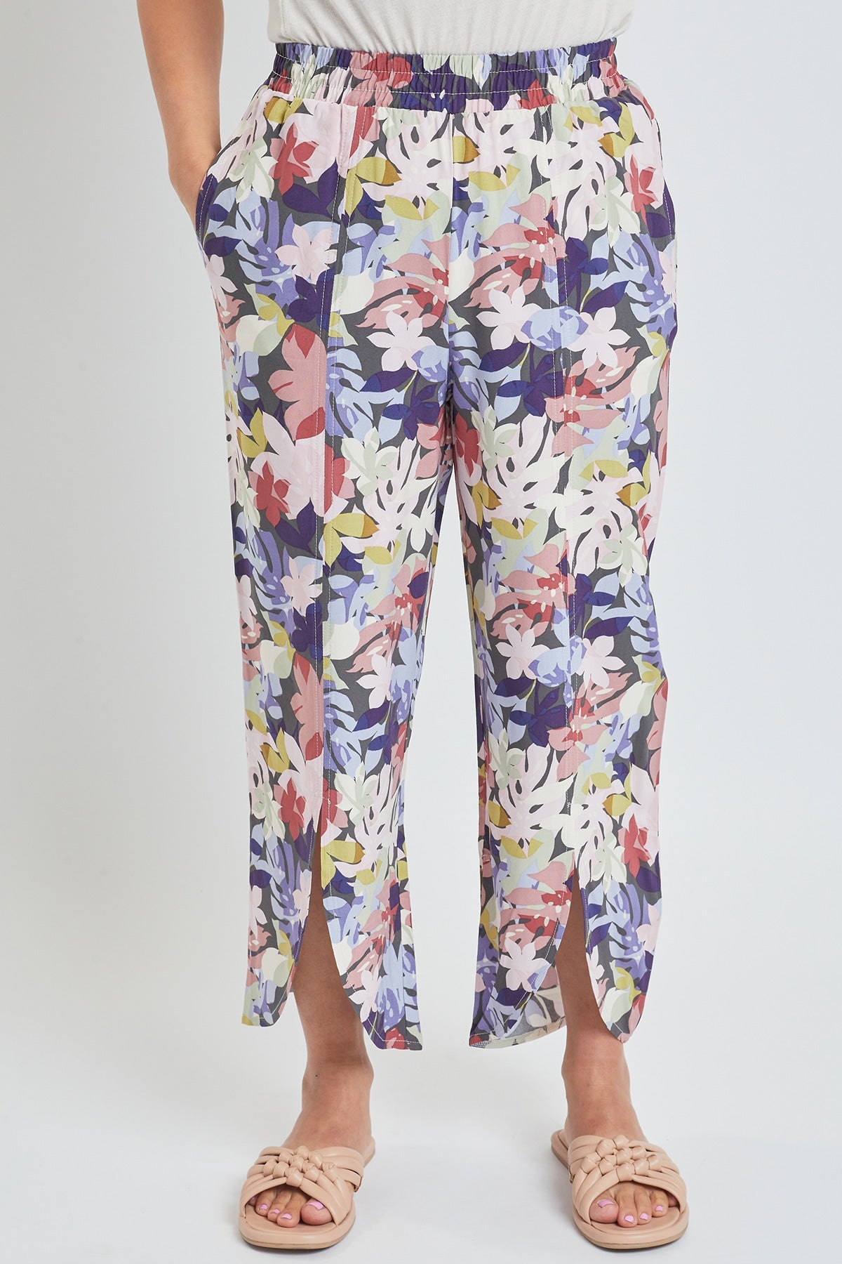 Women's Linen Lounge Pants with Front Slit