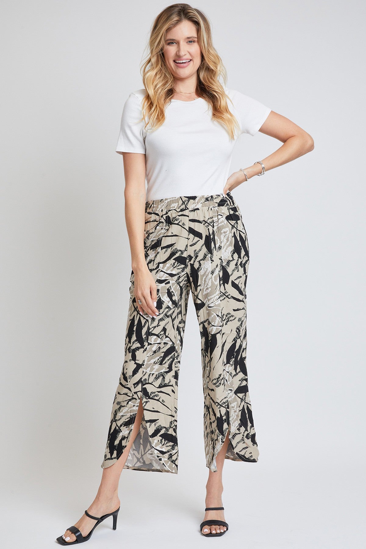 Women's Linen Lounge Pants with Front Slit