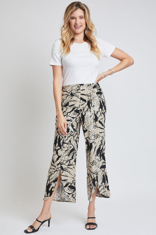 Women's Linen Lounge Pants with Front Slit