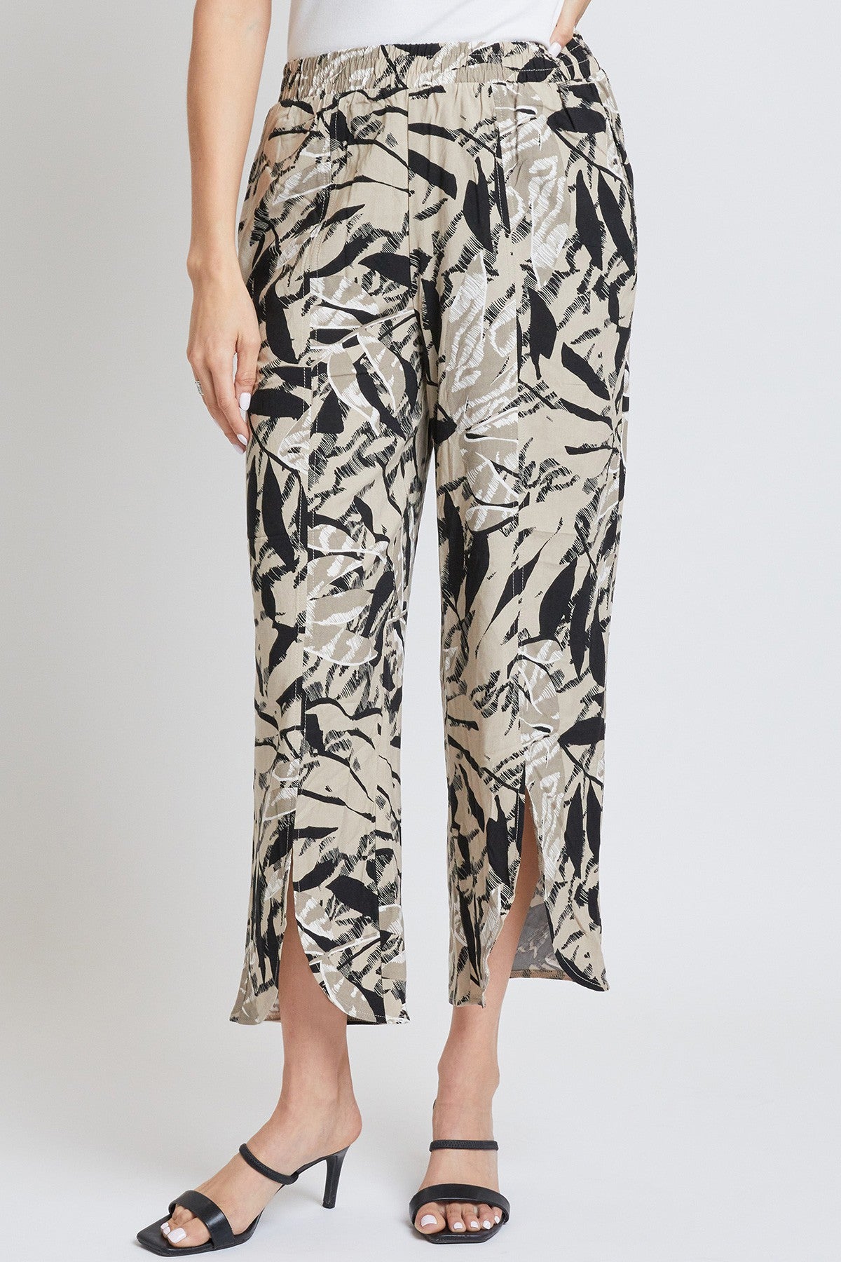 Women's Linen Lounge Pants with Front Slit