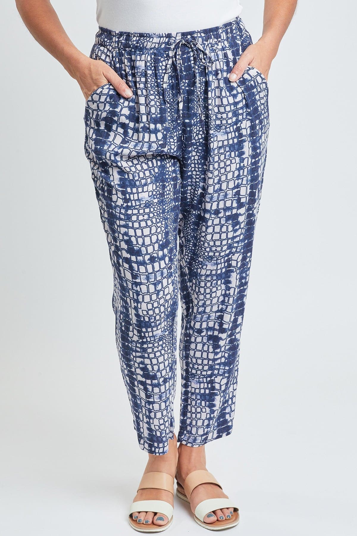 Women's Straight Tapered High Rise Drawstring Waistband Pants Lifestyle Collection