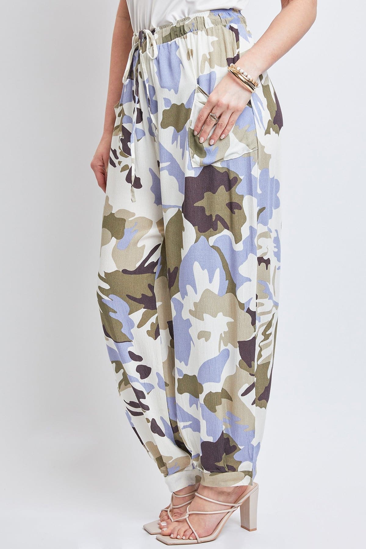 Women's Drawstring Wide Jogger Pant With Pleated Hem Lifestyle Collection