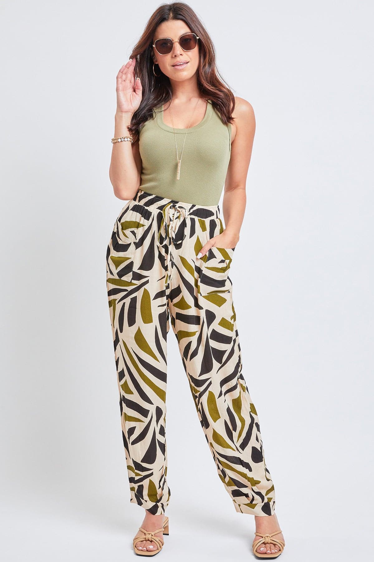 Women's Drawstring Wide Jogger Pant With Pleated Hem Lifestyle Collection
