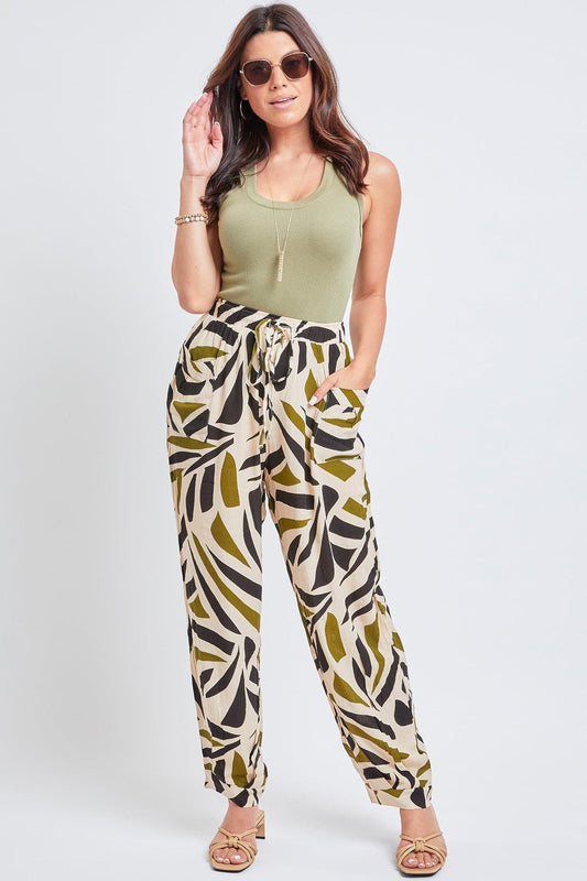 Women's Drawstring Wide Jogger Pant With Pleated Hem Lifestyle Collection