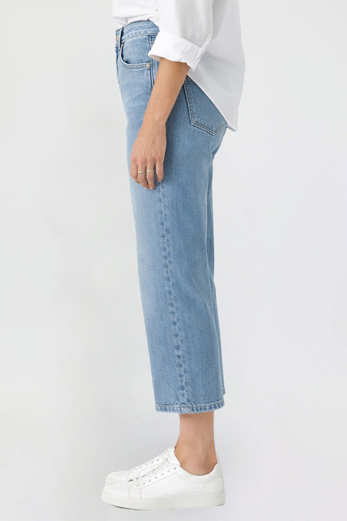 Women's Premium Stretch Cropped Wide Leg Jeans