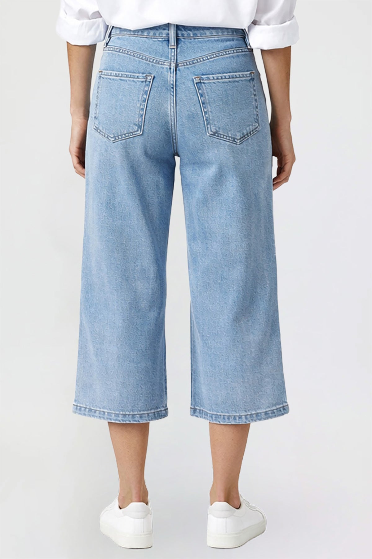 Women's Premium Stretch Cropped Wide Leg Jeans