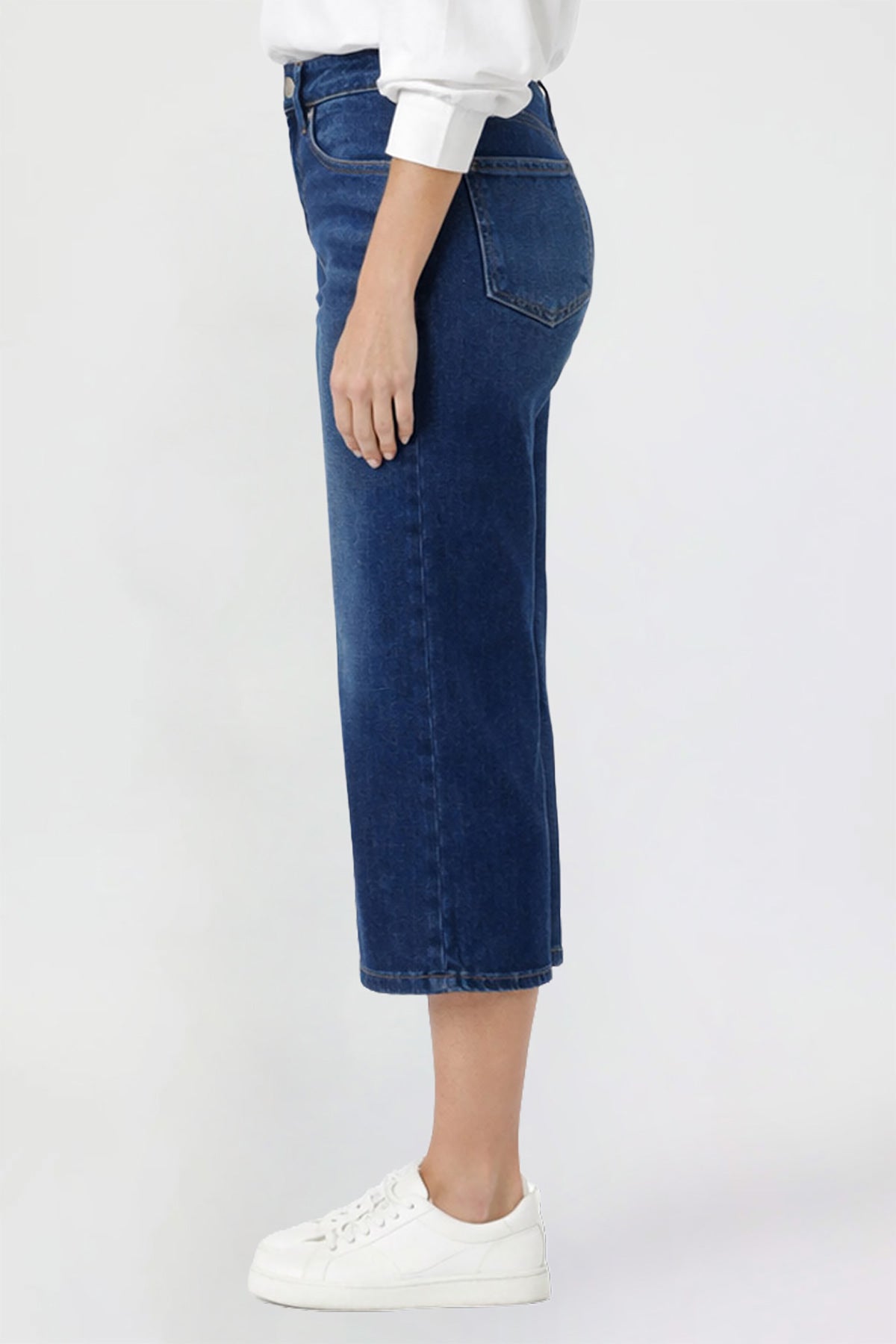 Women's Premium Stretch Cropped Wide Leg Jeans