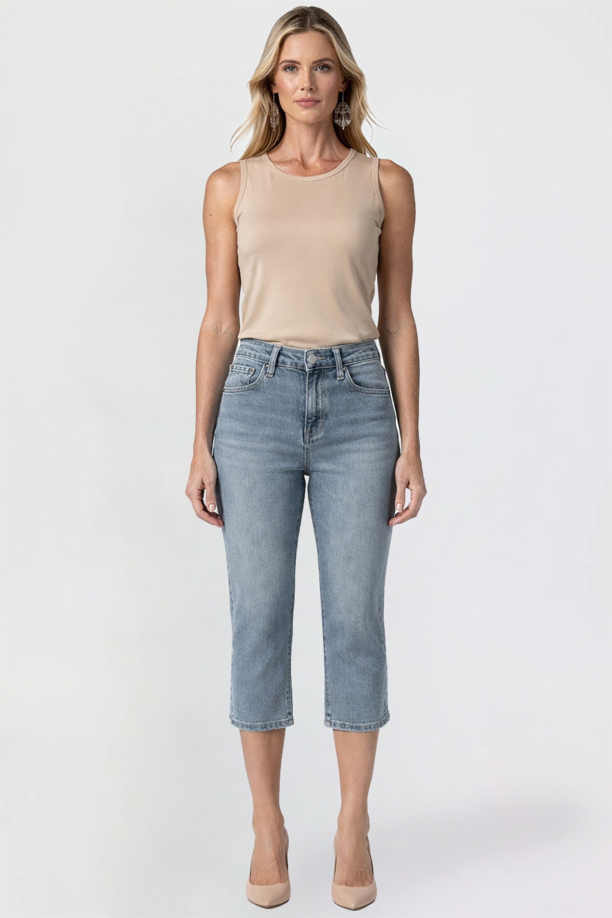 Women's Premium Stretch Side Slit Capri