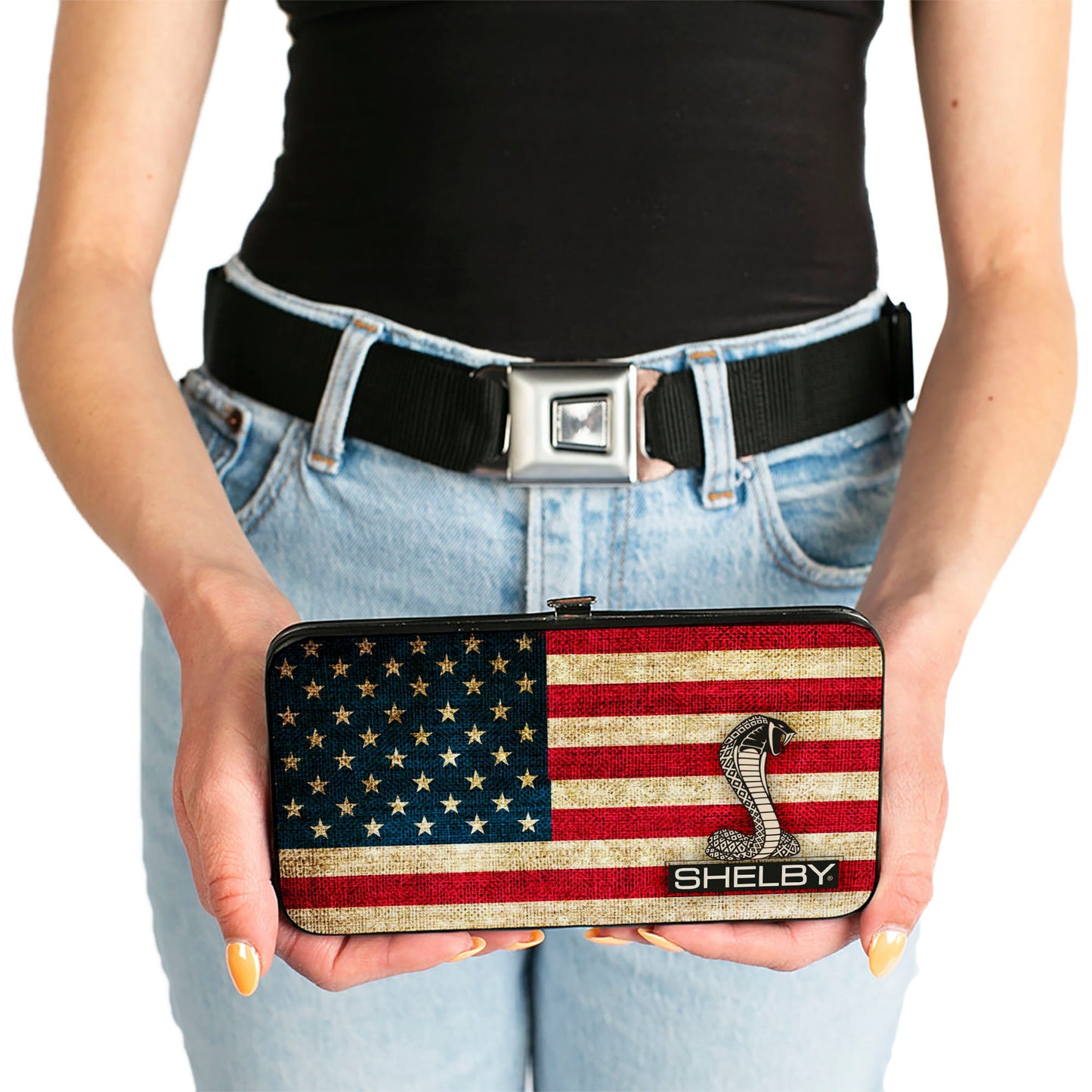 Hinged Wallet - SHELBY Tiffany Box Americana Black White
