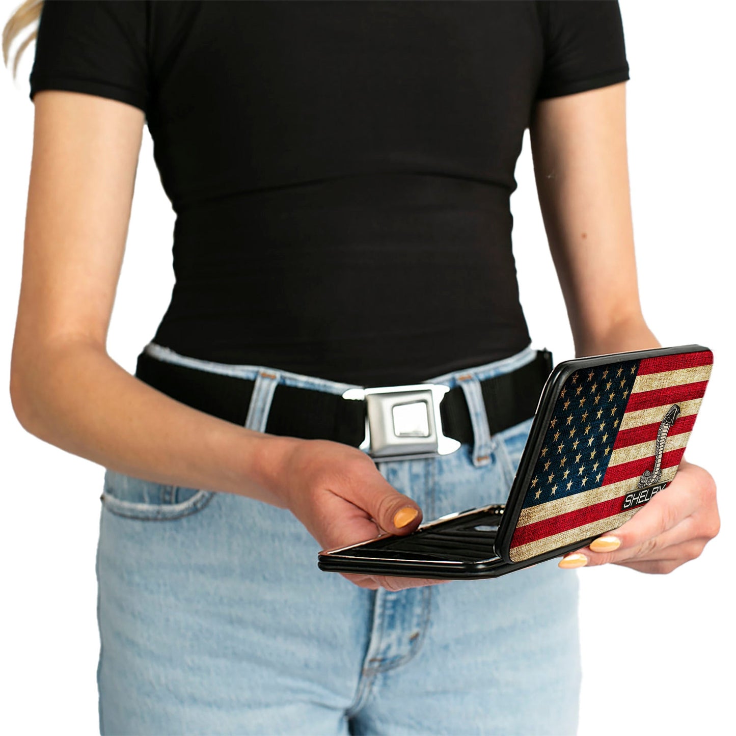 Hinged Wallet - SHELBY Tiffany Box Americana Black White
