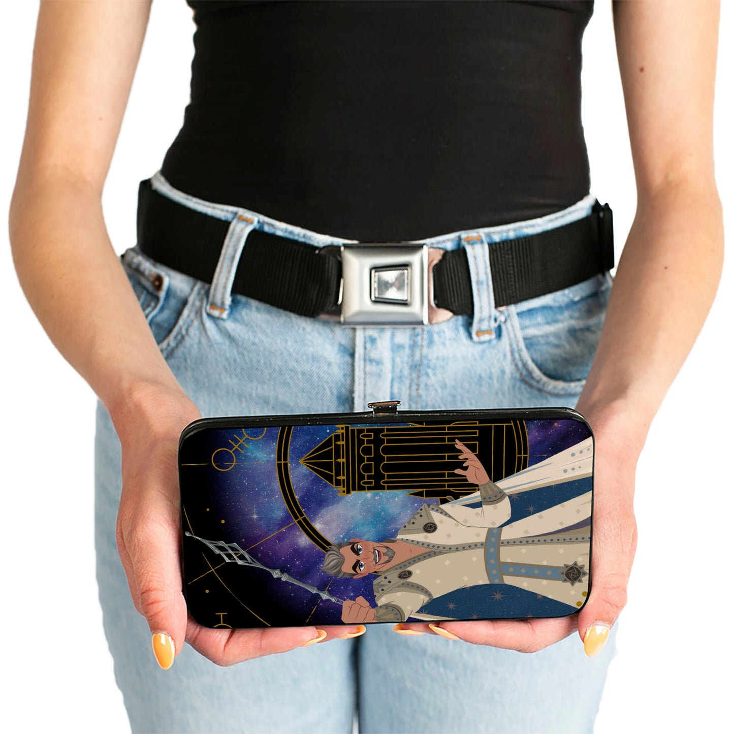 Hinged Wallet - Wish King Magnifico Pose + NO MORE MR. NICE GUY Quote Blues/Yellows