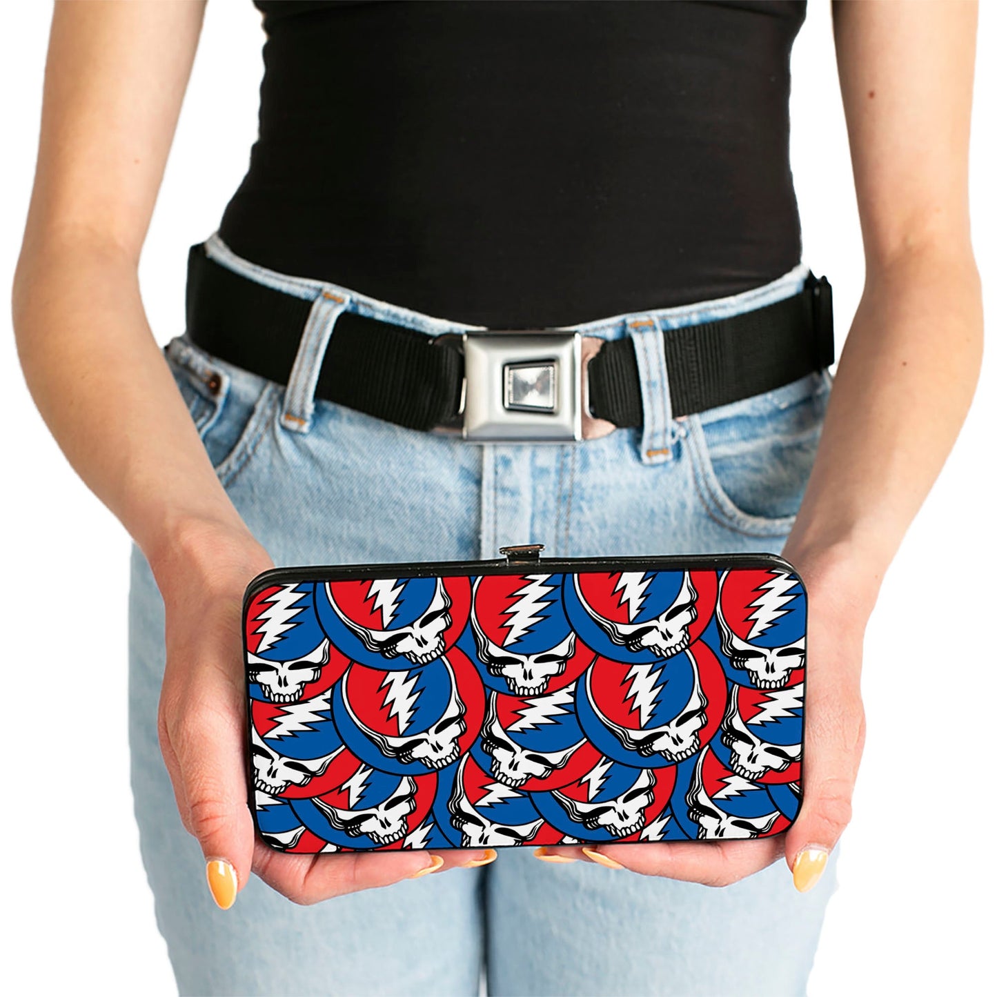 Hinged Wallet - Steal Your Face Stacked Red White Blue