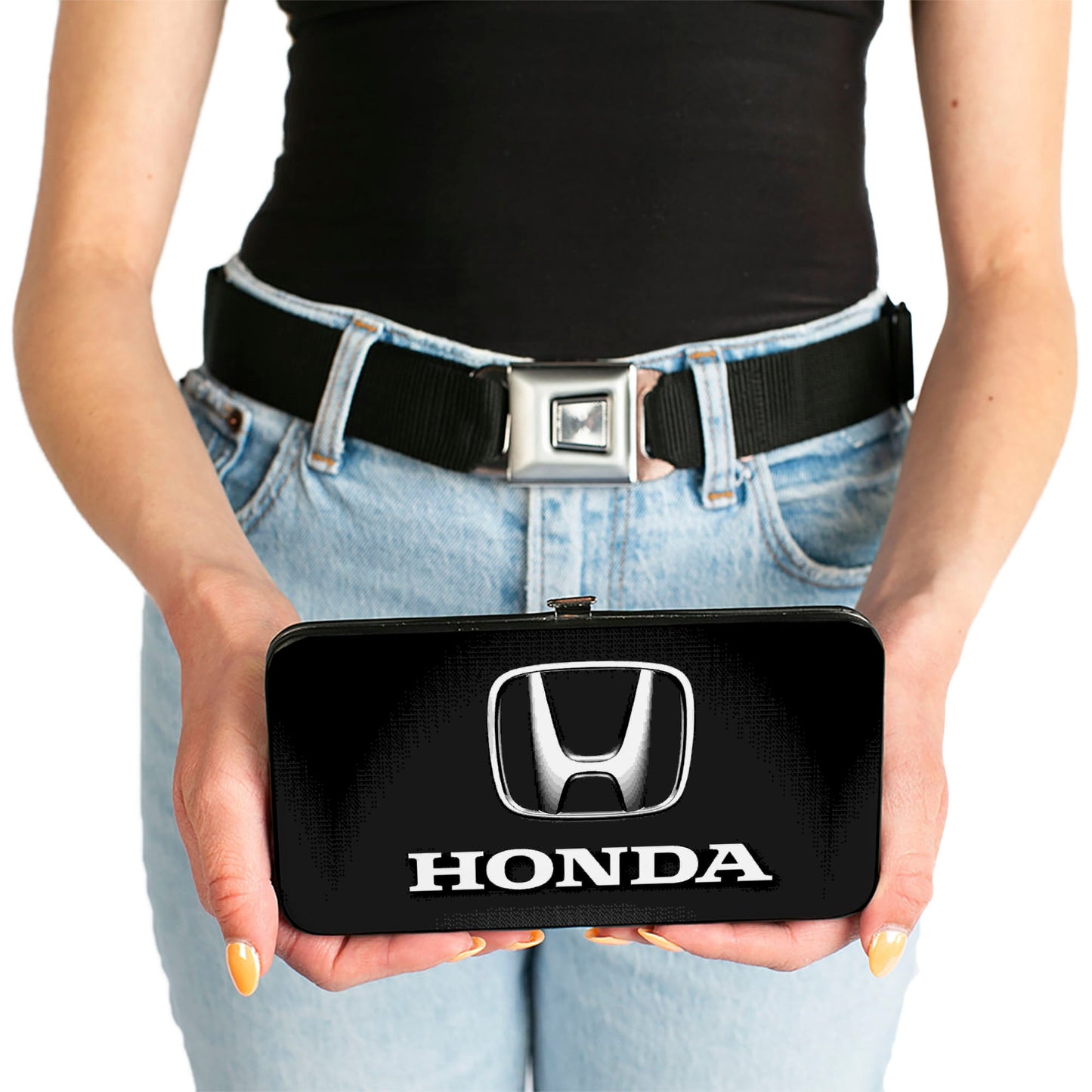 Hinged Wallet - Honda 3-D Logo Black Silver White