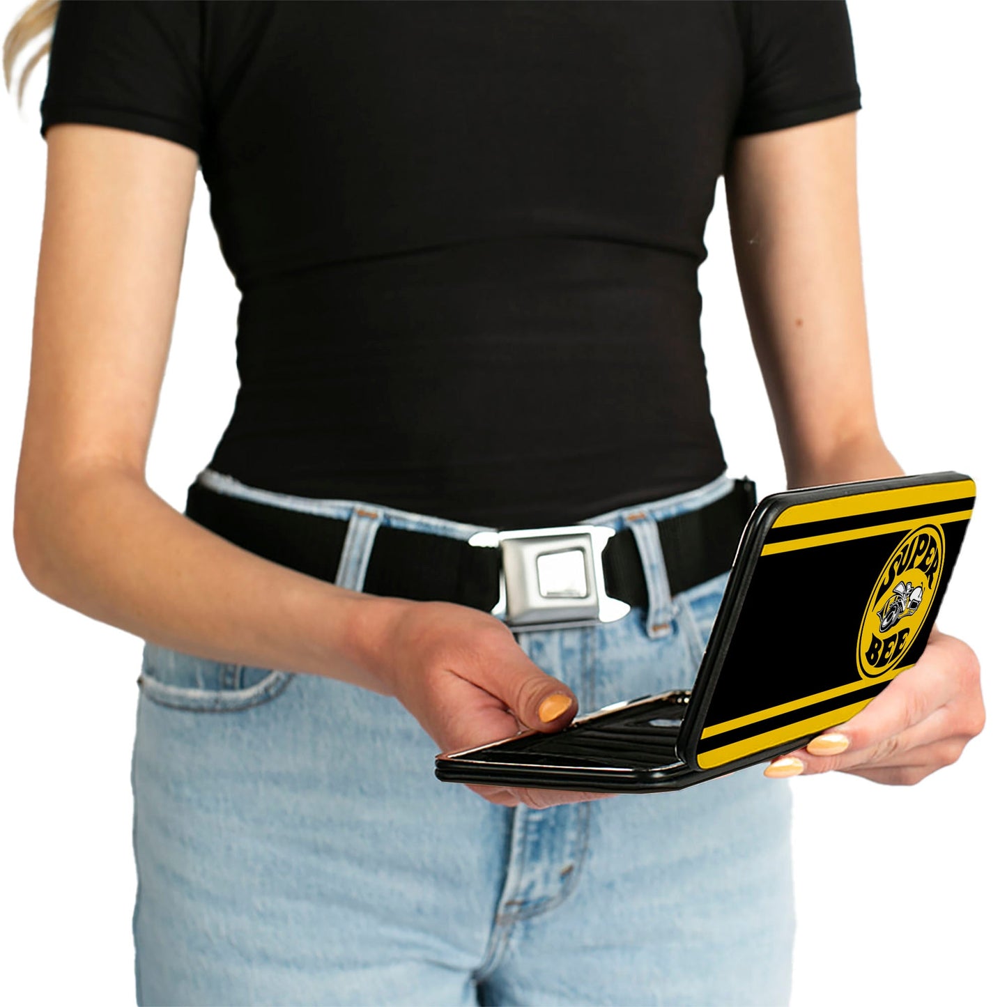 Hinged Wallet - SUPER BEE Logo Stripes Black Yellow