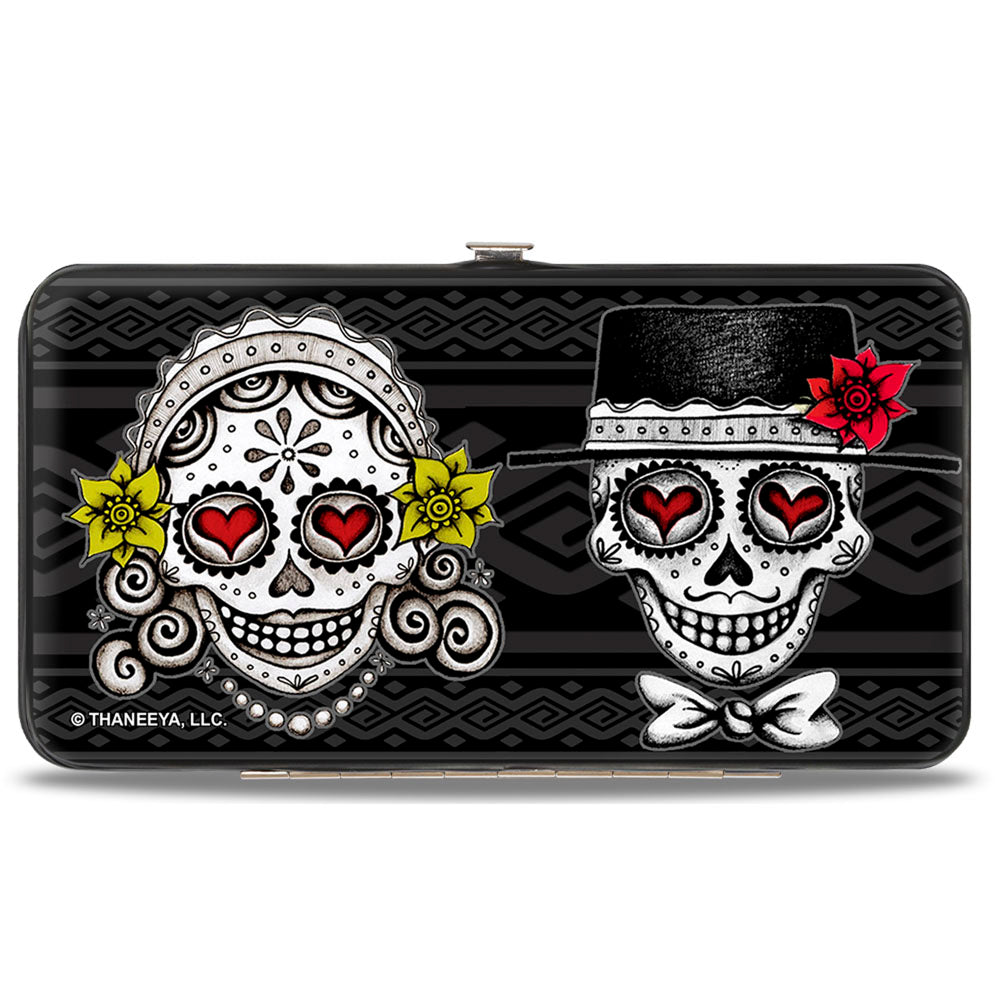 Hinged Wallet - Los Novios Black Gray White Multi Color