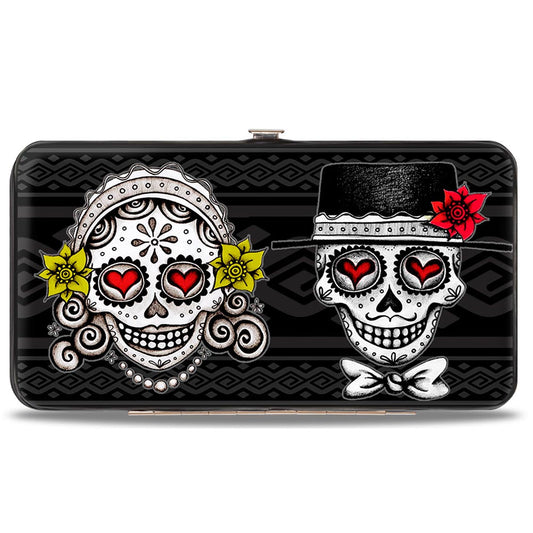 Hinged Wallet - Los Novios Black Gray White Multi Color