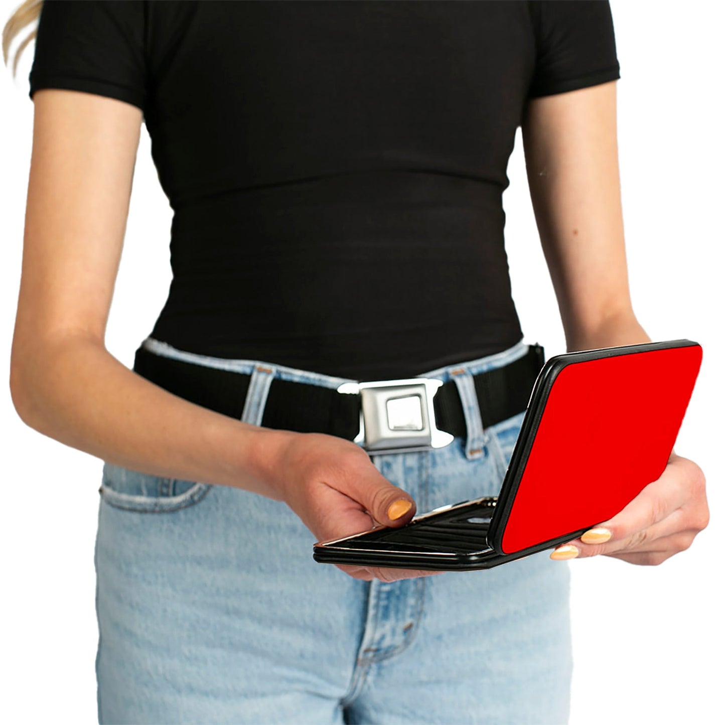 Hinged Wallet - Plain Red