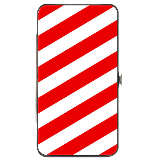 Hinged Wallet - Candy Cane2 Stripe White Red