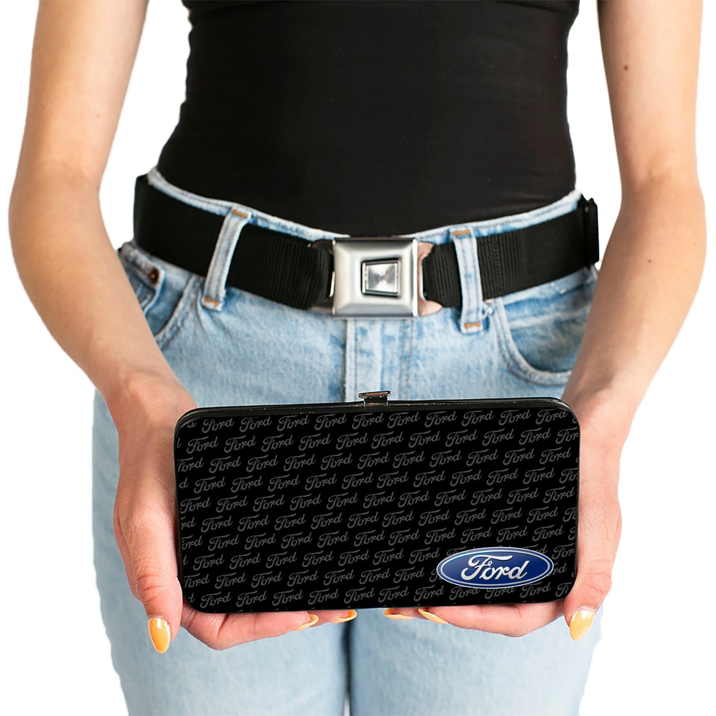 Hinged Wallet - Ford Oval CORNER w Text