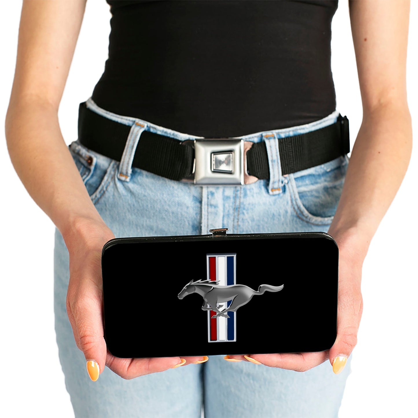 Hinged Wallet - Ford Mustang w Bars Logo CENTERED
