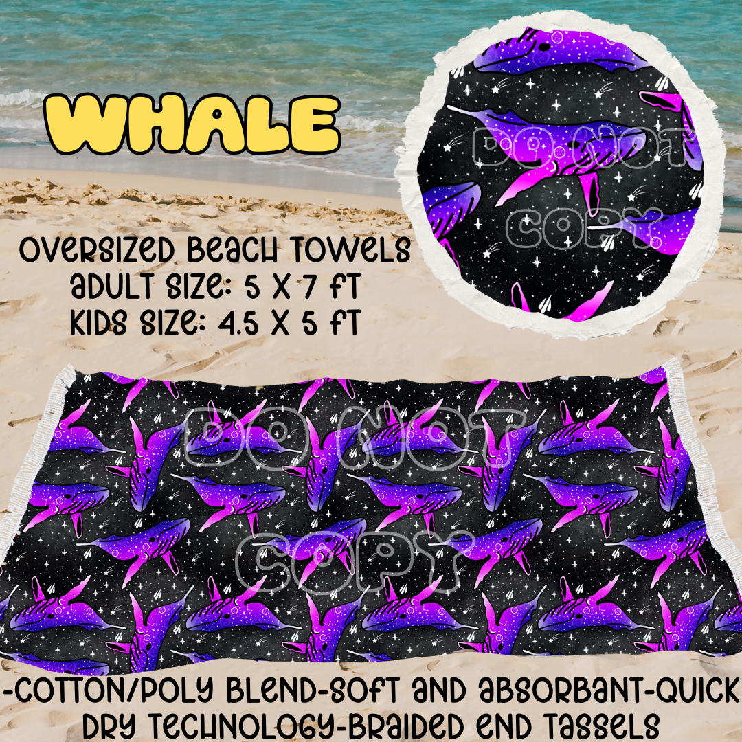Whale -OVERSIZED BEACH TOWEL 6-PREORDER CLOSING 3/20