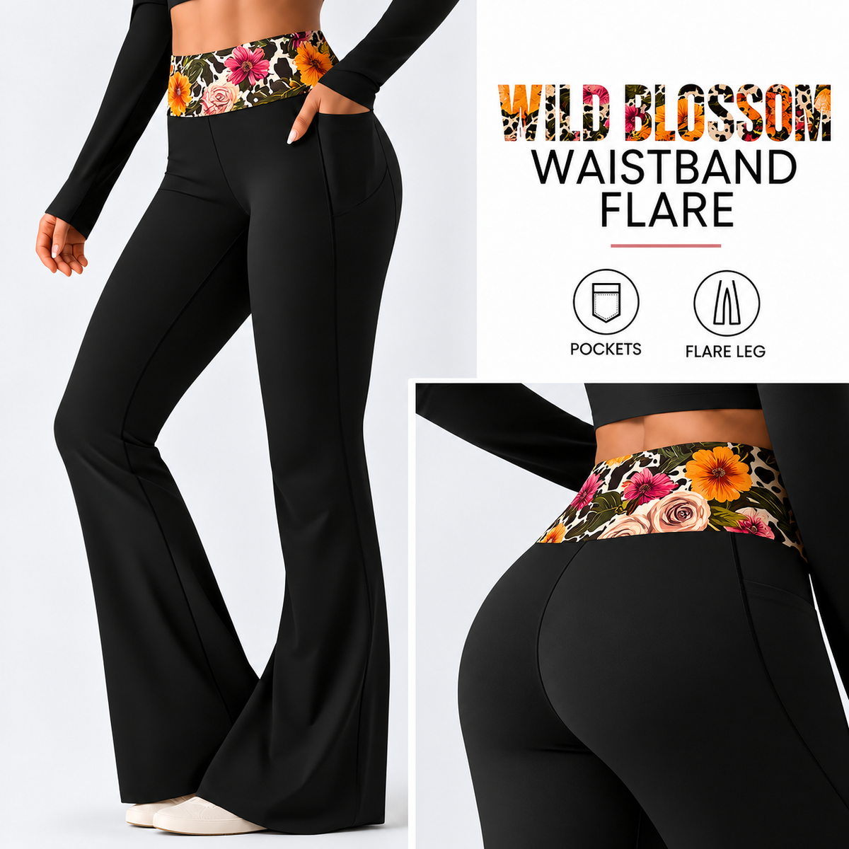 WILD BLOSSOM-PATTERN WAIST FLARE-PREORDER CLOSING 10/7 , ETA LATE DEC.