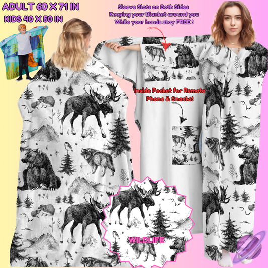 WEARABLE THROW RUN-WILD LIFE-PREORDER CLOSING 8/31-  ETA LATE NOV./EARLY DEC.