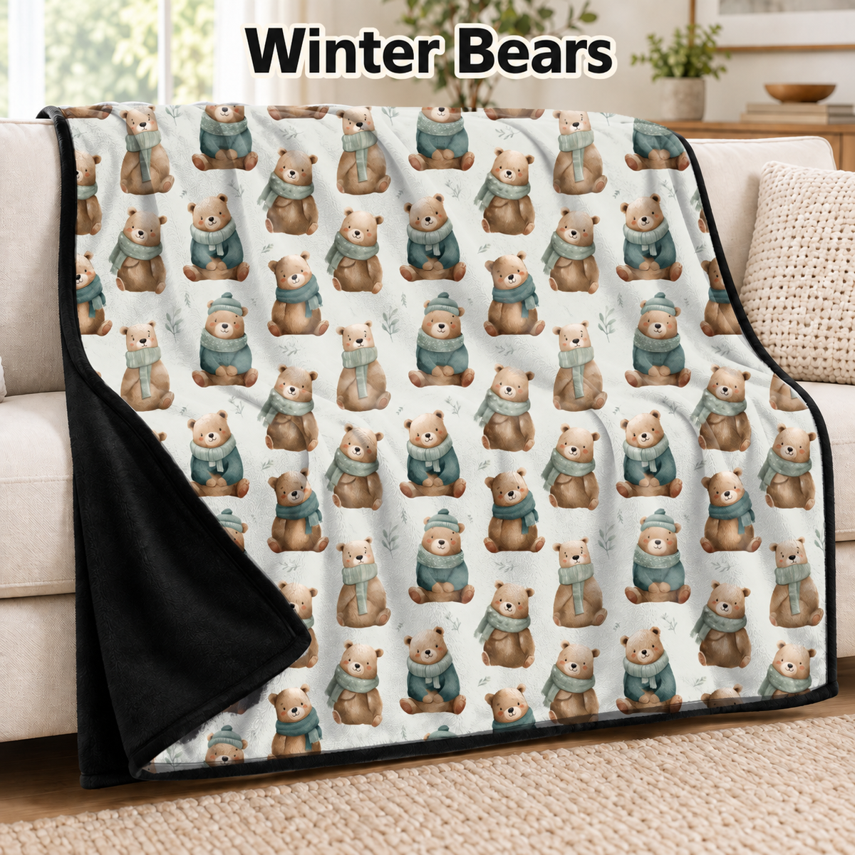 Winter Bears-Soft Throw Blanket 14 Run- (PREORDER CLOSES 9/28, ETA DECEMBER)