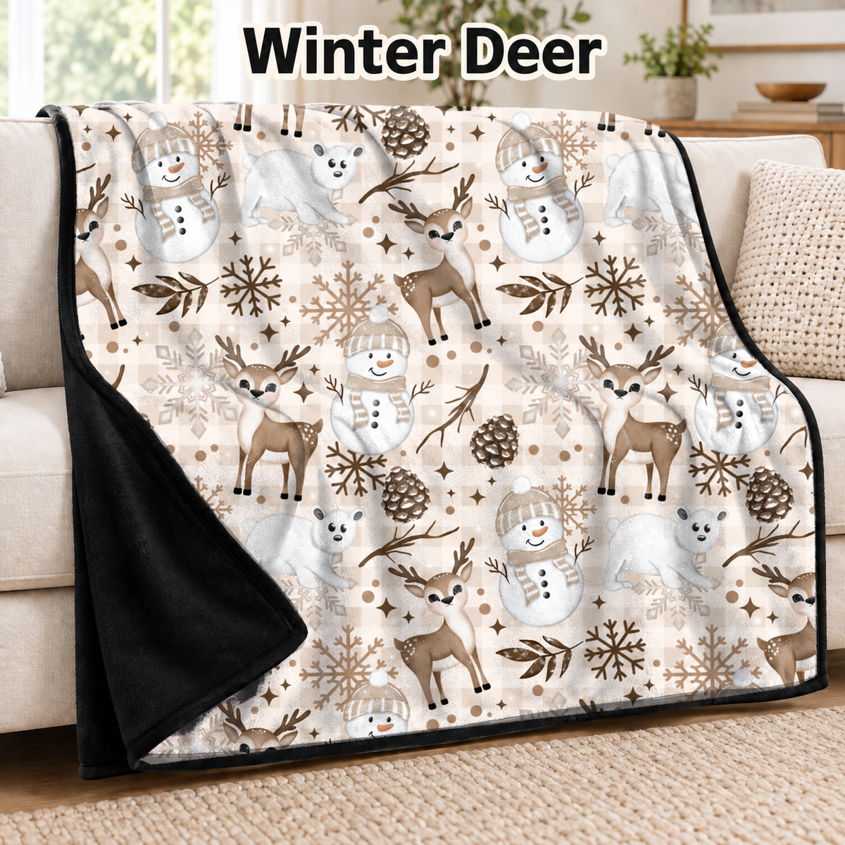 Winter Deer-Soft Throw Blanket 14 Run- (PREORDER CLOSES 9/28, ETA DECEMBER)