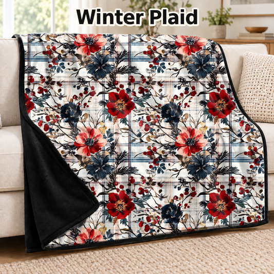 Winter Plaid-Soft Throw Blanket 14 Run- (PREORDER CLOSES 9/28, ETA DECEMBER)