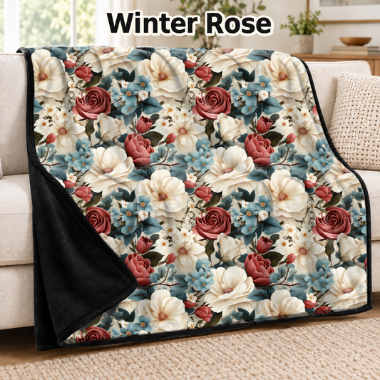 Winter Rose-Soft Throw Blanket 14 Run- (PREORDER CLOSES 9/28, ETA DECEMBER)