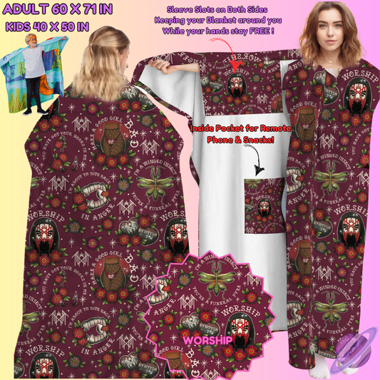 WEARABLE THROW RUN-WORSHIP-PREORDER CLOSING 8/31-  ETA LATE NOV./EARLY DEC.