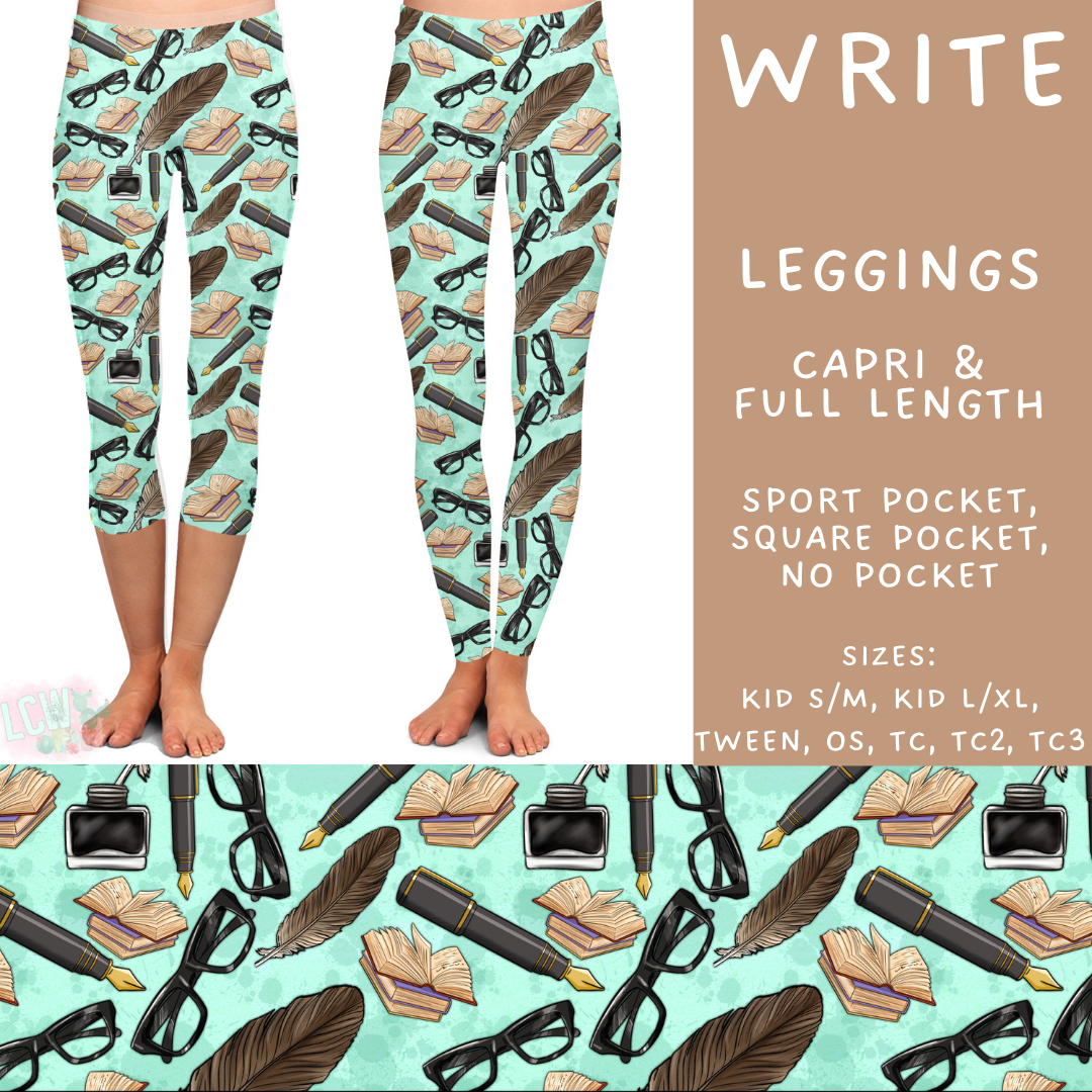 Batch #496 - Careers Collection 2 - Closes 2/25 - ETA late April - Write Full and Capri Length Leggings