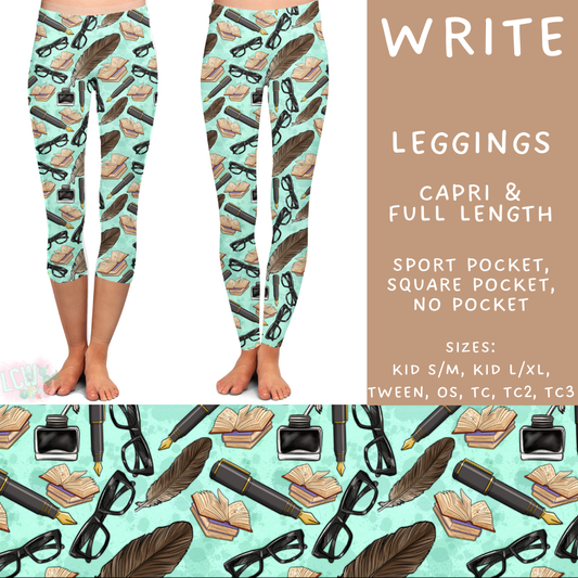 Batch #496 - Careers Collection 2 - Closes 2/25 - ETA late April - Write Full and Capri Length Leggings