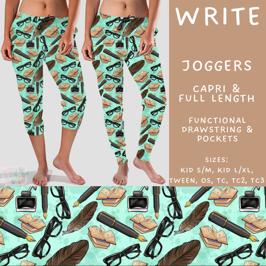 Batch #496 - Careers Collection 2 - Closes 2/25 - ETA late April - Write Full and Capri Length Joggers