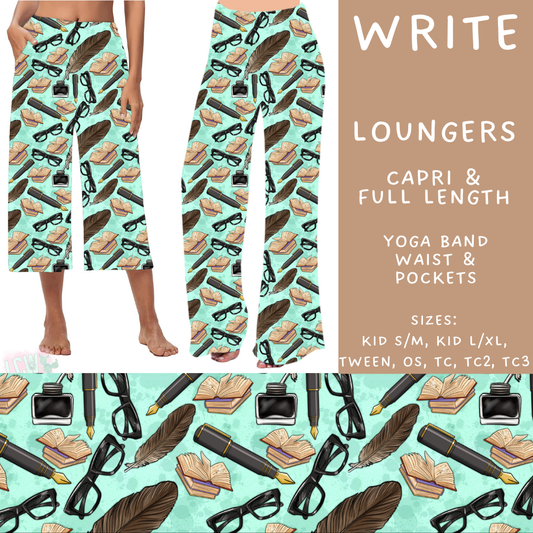 Batch #496 - Careers Collection 2 - Closes 2/25 - ETA late April - Write Capri and Full Length Loungers