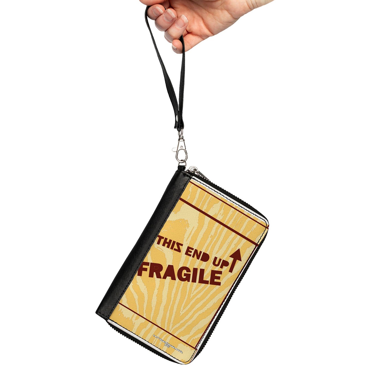 PU Zip Around Wallet Rectangle - A Christmas Story FRAGILE Lamp Crate Tan/Brown