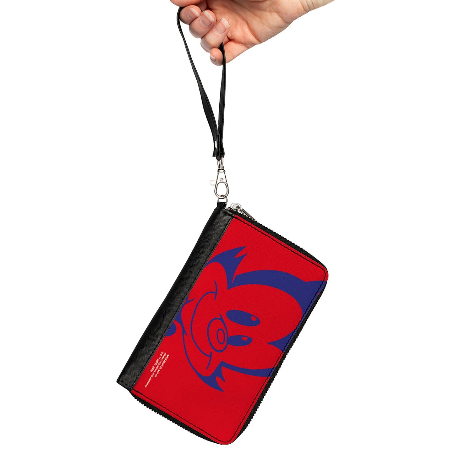 PU Zip Around Wallet Rectangle - Animaniacs Yakko Smiling Face Close-Up Red Blue