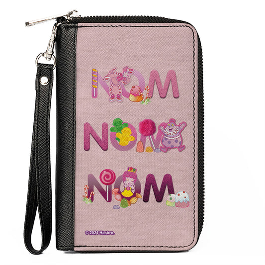 PU Zip Around Wallet Rectangle - Candy Land NOM NOM NOM Characters and Candy Pinks
