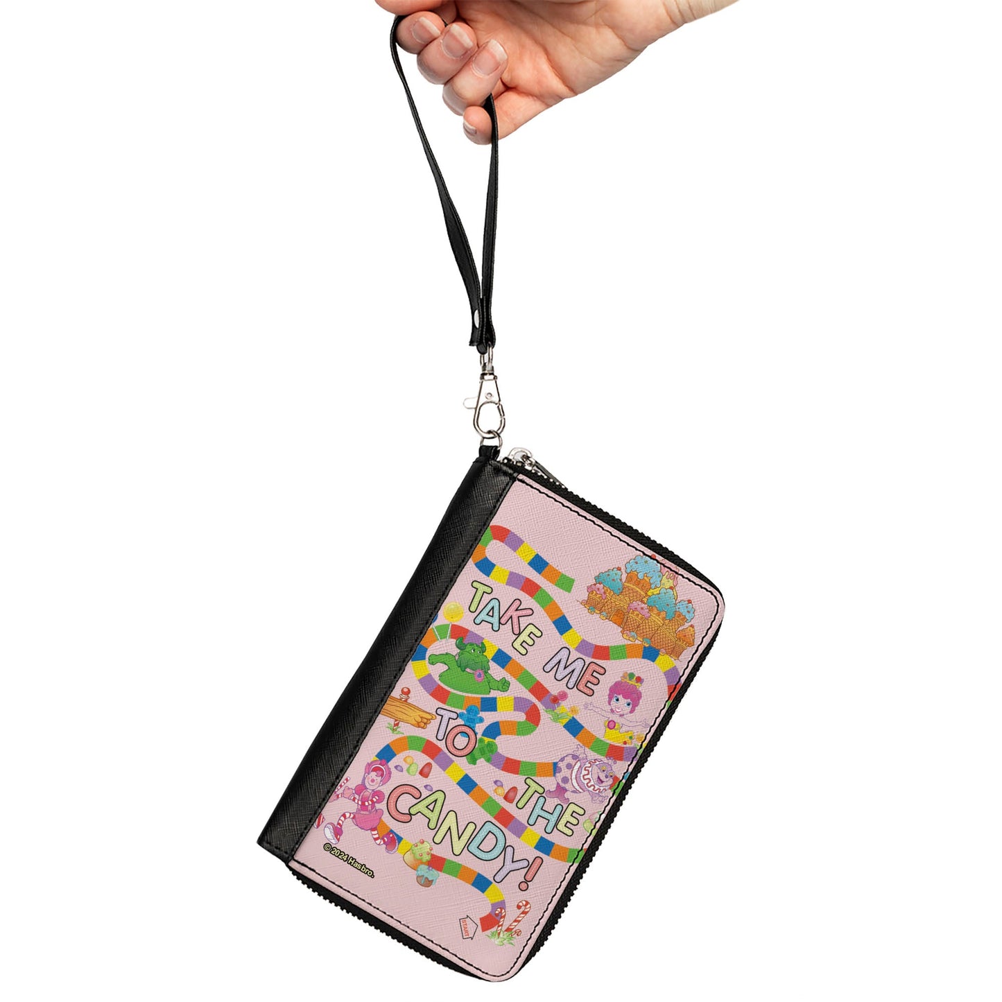 PU Zip Around Wallet Rectangle - Candy Land TAKE ME TO THE CANDY Character Collage Pink/Multi Color
