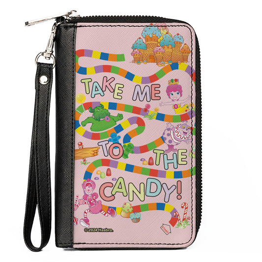 PU Zip Around Wallet Rectangle - Candy Land TAKE ME TO THE CANDY Character Collage Pink/Multi Color