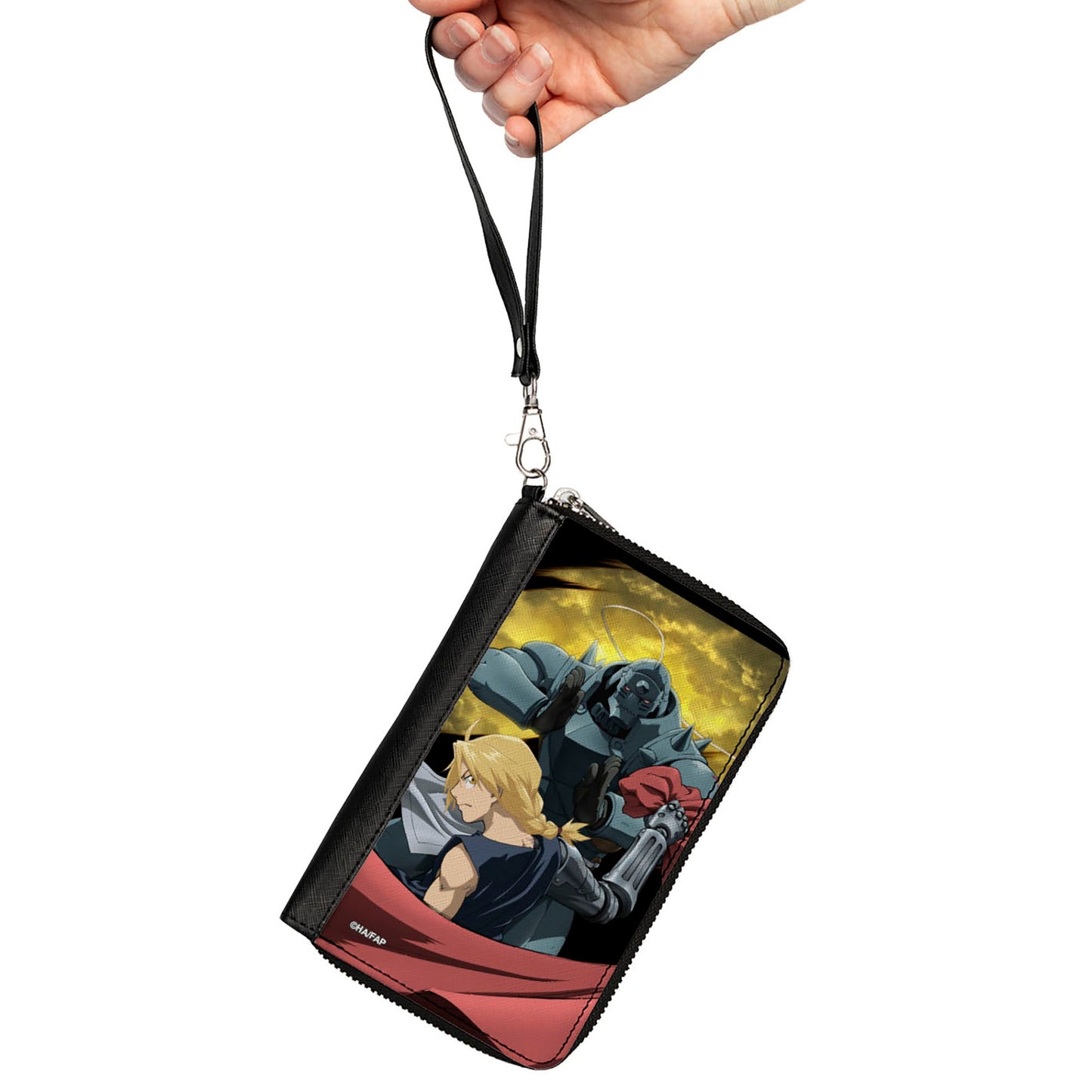 PU Zip Around Wallet Rectangle - Fullmetal Alchemist Brotherhood Elric Brothers Yellow Sky Pose