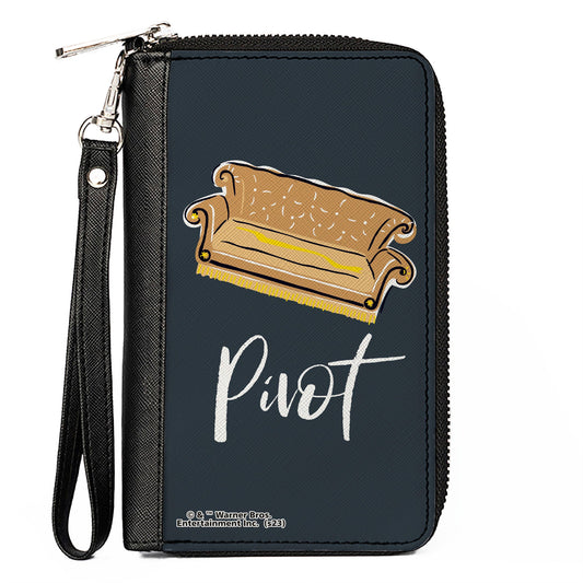 PU Zip Around Wallet Rectangle - Friends Couch PIVOT Gray/White
