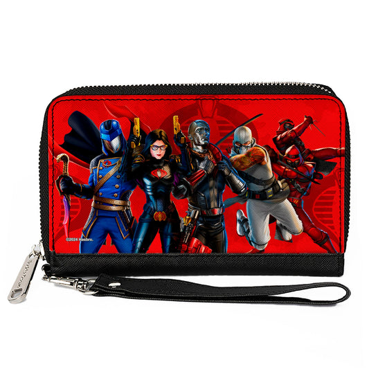 PU Zip Around Wallet Rectangle - GI Joe COBRA Agents Group Pose and Logo Reds
