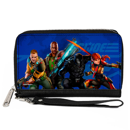 PU Zip Around Wallet Rectangle - GI Joe Unit Agents Group Pose and Logo Blues