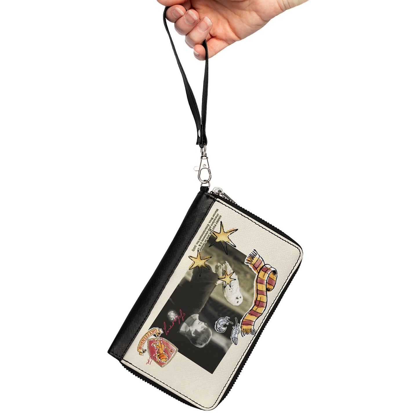 PU Zip Around Wallet Rectangle - Harry Potter and Hedwig Vivid Scene and Icons Collage