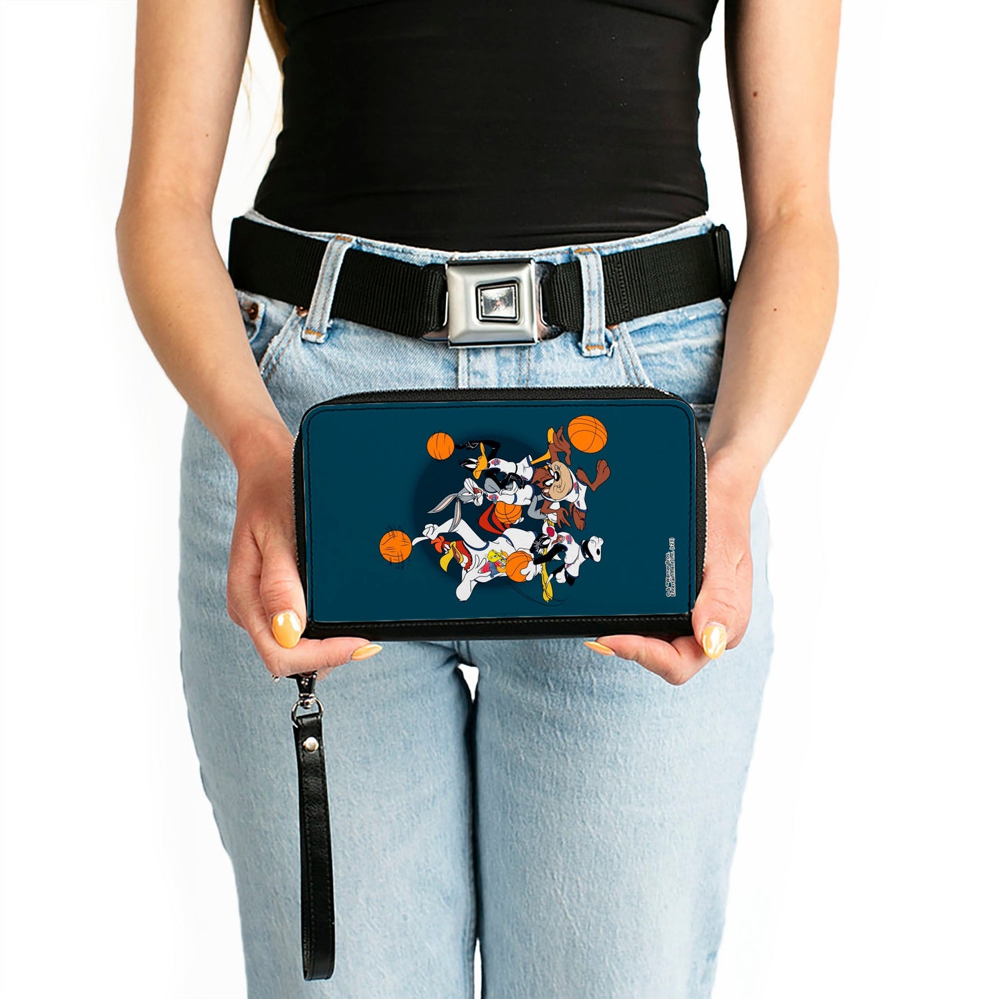 PU Zip Around Wallet Rectangle - Space Jam Toon Squad Team Pose Blue