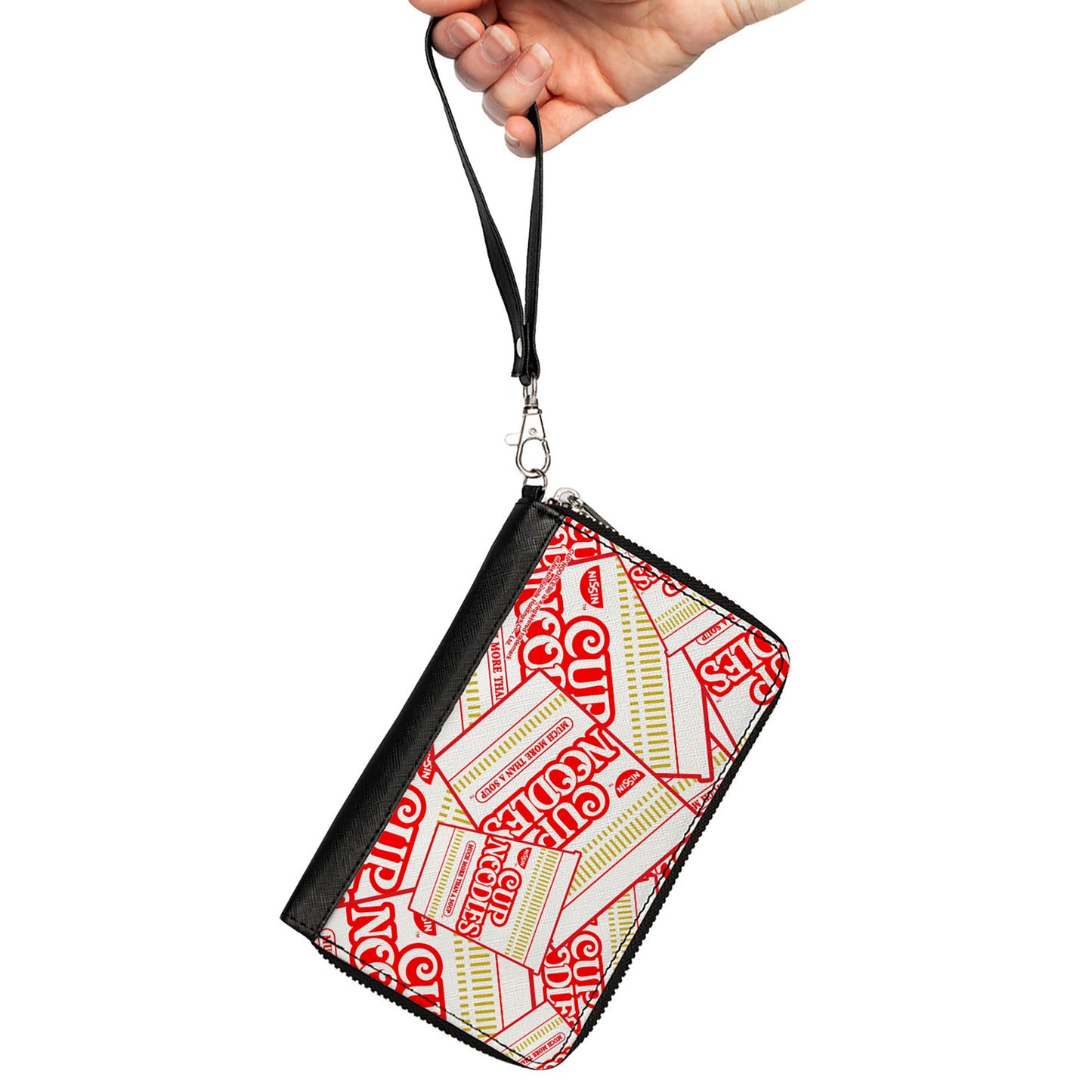 PU Zip Around Wallet Rectangle - NISSIN CUP NOODLES Cups Stacked White/Red/Dark Yellow
