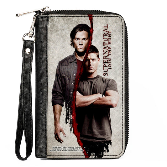 PU Zip Around Wallet Rectangle - SUPERNATURAL Winchster Brothers Divided
